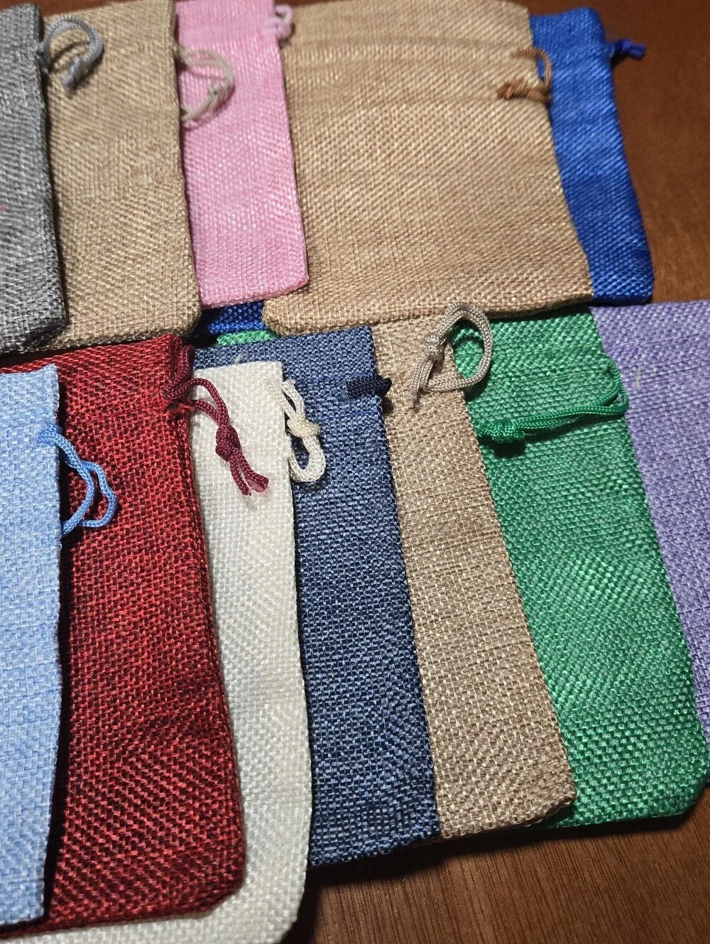 Set of Small 20 Drawstring  Pouches - Pastel Pink & Lavender As Well As Other Co